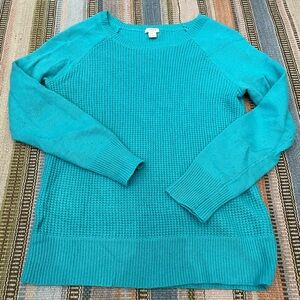 J. Crew Turquoise Teal Wool Blend Crewneck Sweater